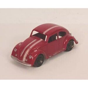 1960s MIDGETOY Volkswagon VW Beetle Diecast Red Good Condition Made In USA